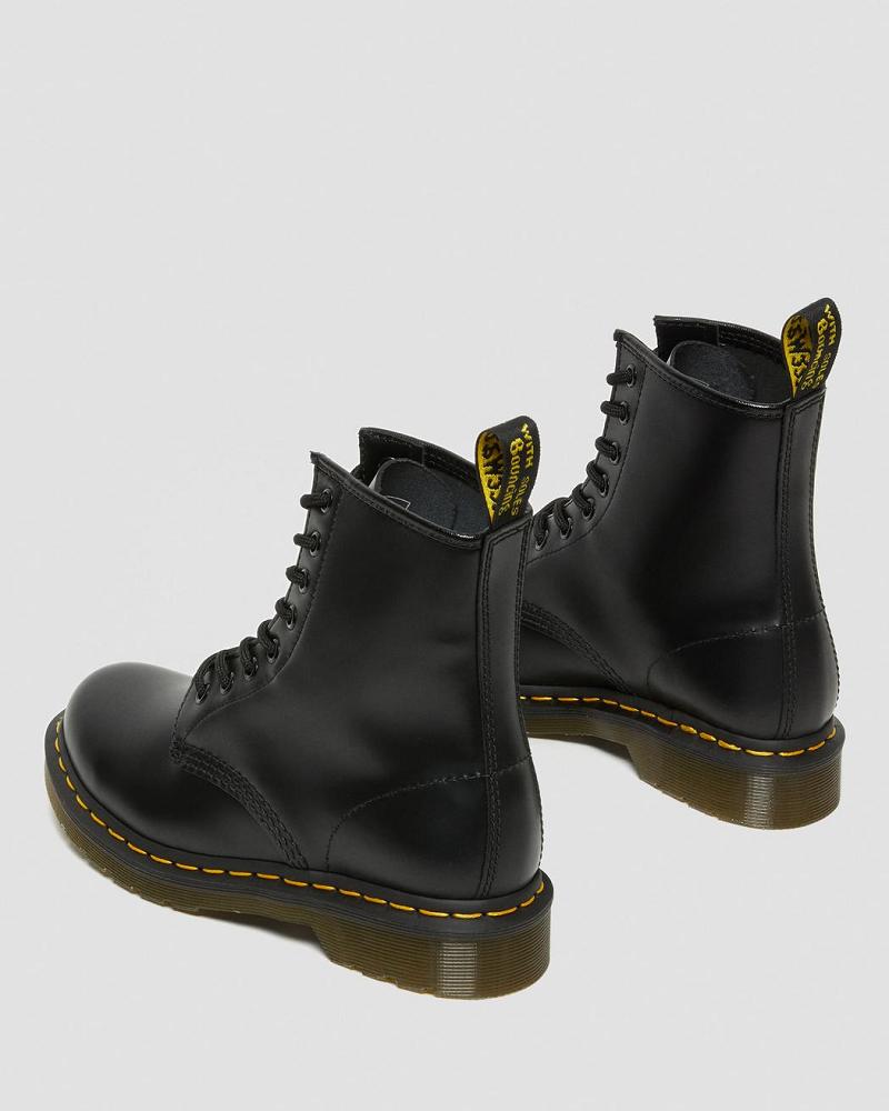 Black Women's Dr Martens 1460 Smooth Leather Lace Up Boots | CA 208DFM